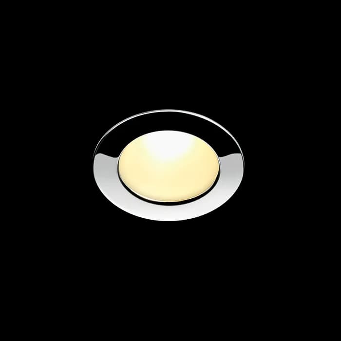 Rodi 50 Polished Chrome Downlight, 3000K, IP65, 4W, 8-32VDC, IP65, Spring Mount