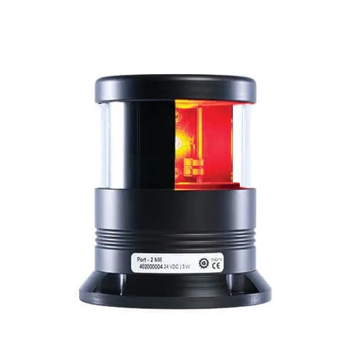 DHR40 Port Red LED, Side-Mount, Black, 24V (3.2W), 2NM, IP66, 112.5°