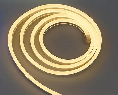 Neon LED Rope Light, Top Emitting, Warm White, 12V 5/16" x 5/8" UV Resistant PVC, Cuttable Every 3.3" product image