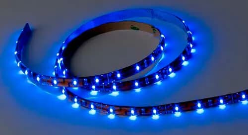 Flexible LED Strip Tape, Standard Output, 12V Blue, 4' Length with Wire Leads, IP65