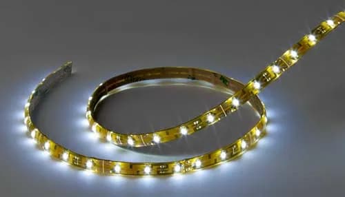 Flexible LED Strip Tape, Standard Output, 12V Cool White, 4' Length, Wire Leads, IP65