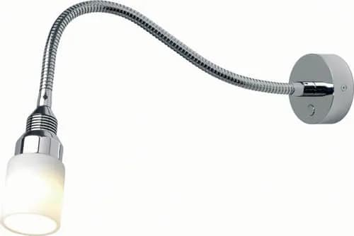 Kiel, Chrome, White Glass Shade, 12" (300mm) Built-in Dimmer, 10-30VDC