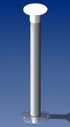 Norsap 2010 Movable Table Column, 28.5 in. (725mm) Fixed Height, Anodized Tube/Stainless Steel Base