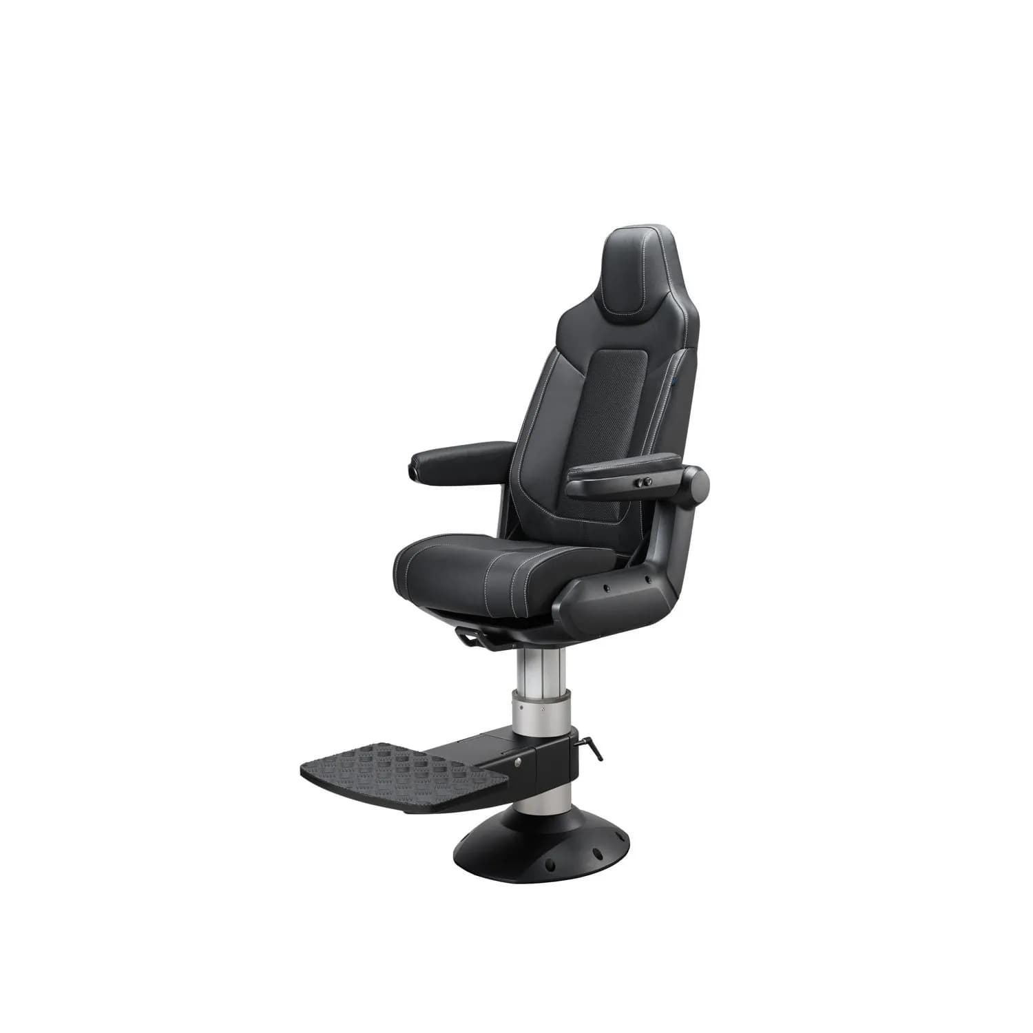 Norsap 1600, Seat Height 28.4"-36.2" Pedestal Mount Foot Rest, Flange Base, Gas Damp.