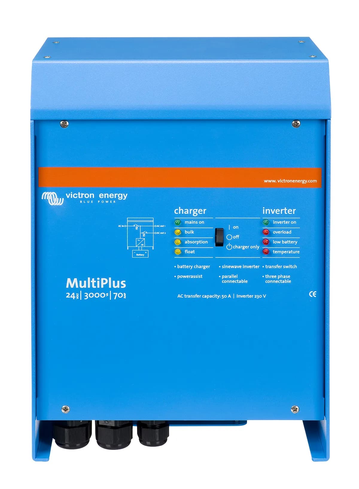 MultiPlus Inverter/Charger 24/3000/70-50 120V VE.Bus (UL 1741 & 458)