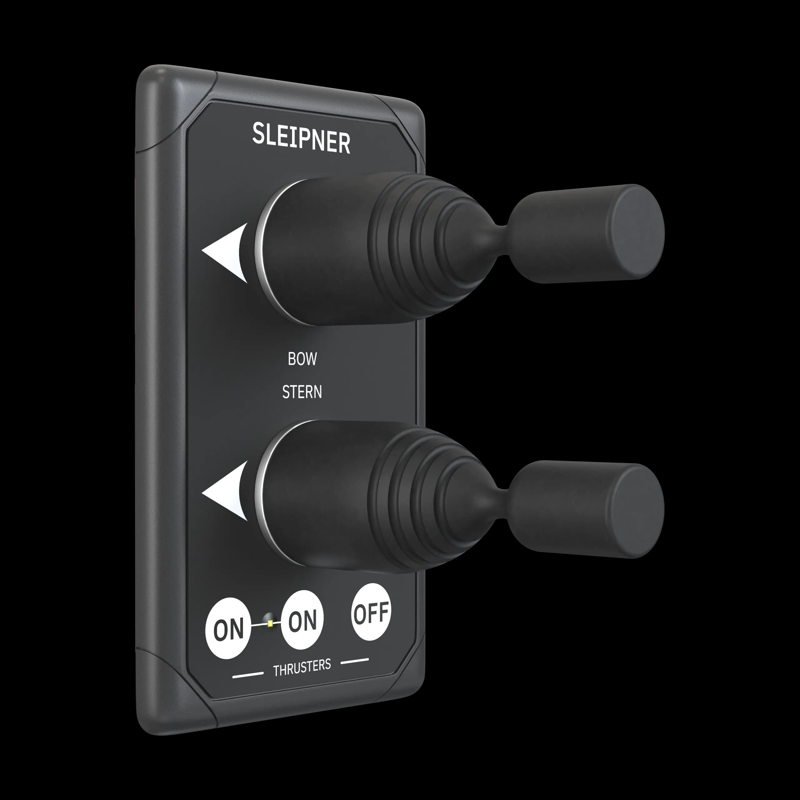 Panel, Dual Joystick Thruster Control 12/24v Black, Round Cutout, For Bow & Stern Thruster