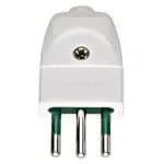 Plug: Italian S11 Standard, 2P+E, 10A/250V, Sicury White, Surcharge may apply if buying less than 100