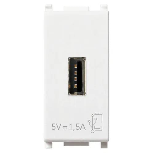 Power Supply: USB-A, 1.5A 120/230VAC, 5V built-in, 1M, White, Plana