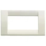 Idea Square Cover Plate, Technopolymer Idea White 04, 4 Modules