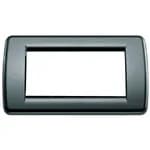 Idea Round Cover Plate, Technopolymer Graphite Grey 15, 4 Modules