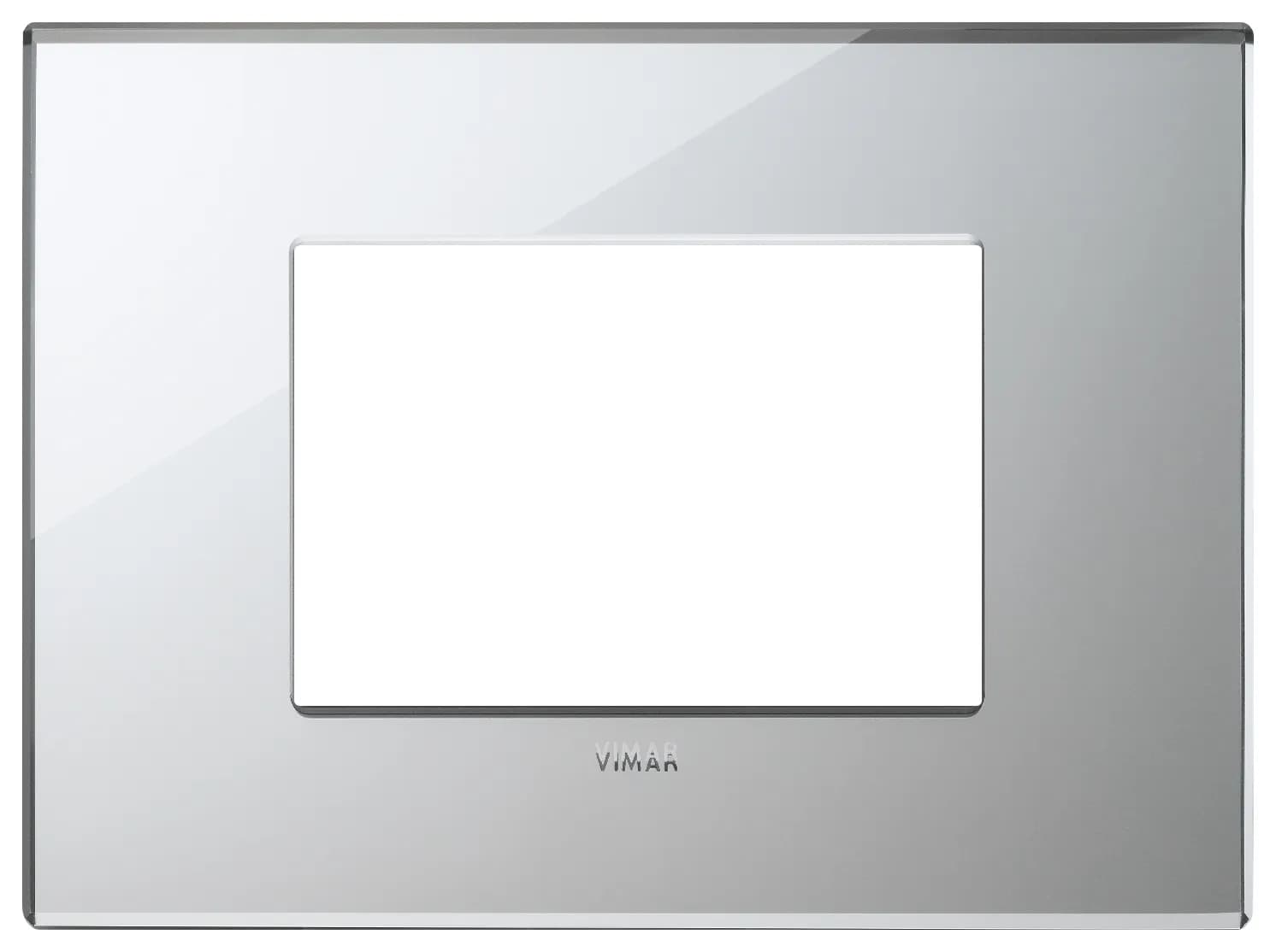 Eikon Exe: 3-Module Glass Cover Plate, Crystal, Ice Silver